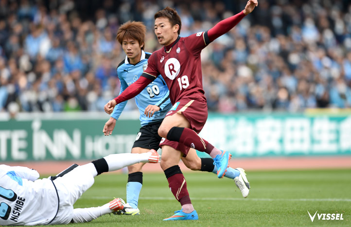 今季のチーム初得点となる先制点を決めた渡邉千真選手