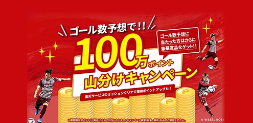 ゴール数予想で100万ポイント山分け！