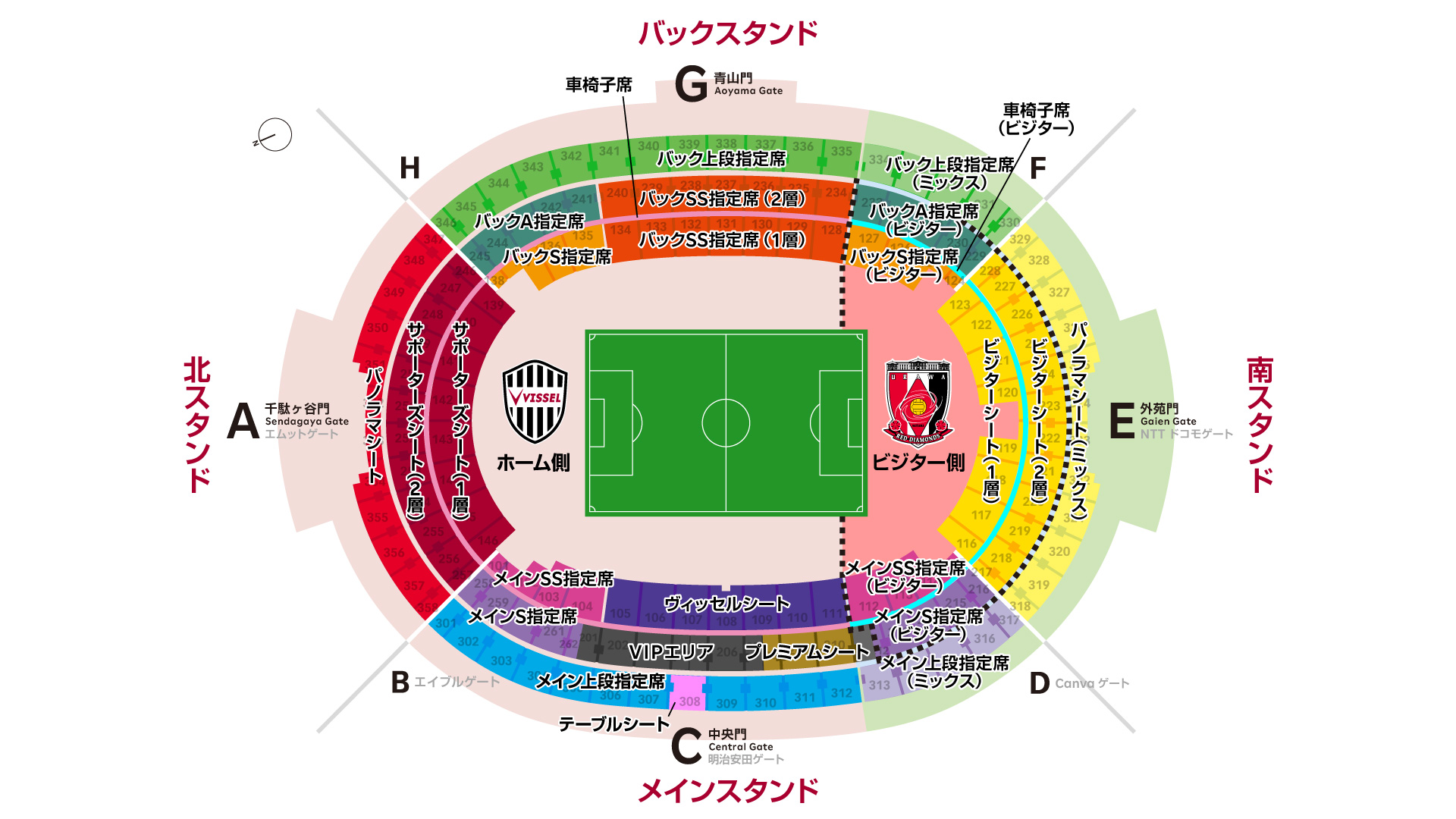 MUFGスタジアム(国立競技場)座席図