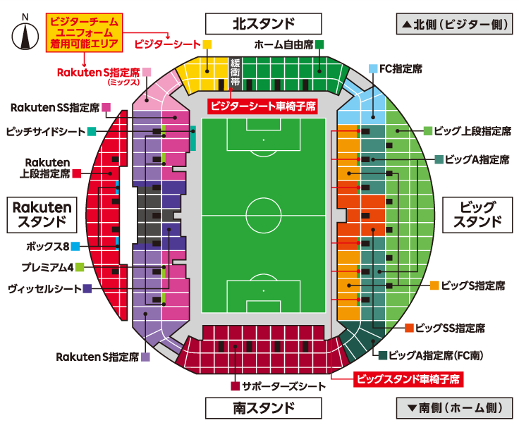 ノエビアスタジアム神戸座席図